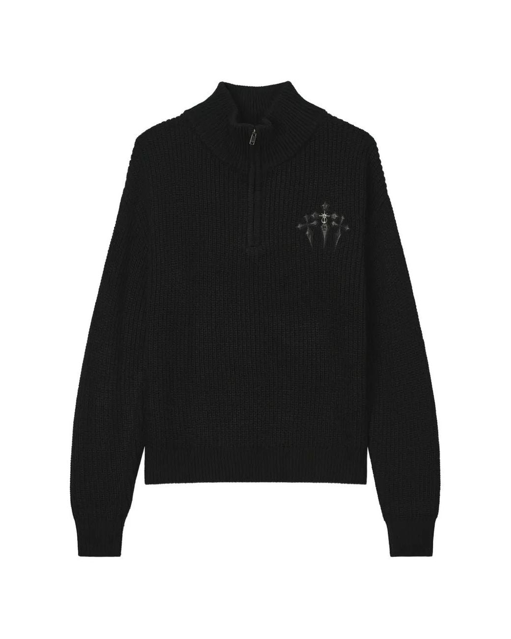FIVE CM Gerippter Strickpullover Mit Logo-Schild in Black für Herren
