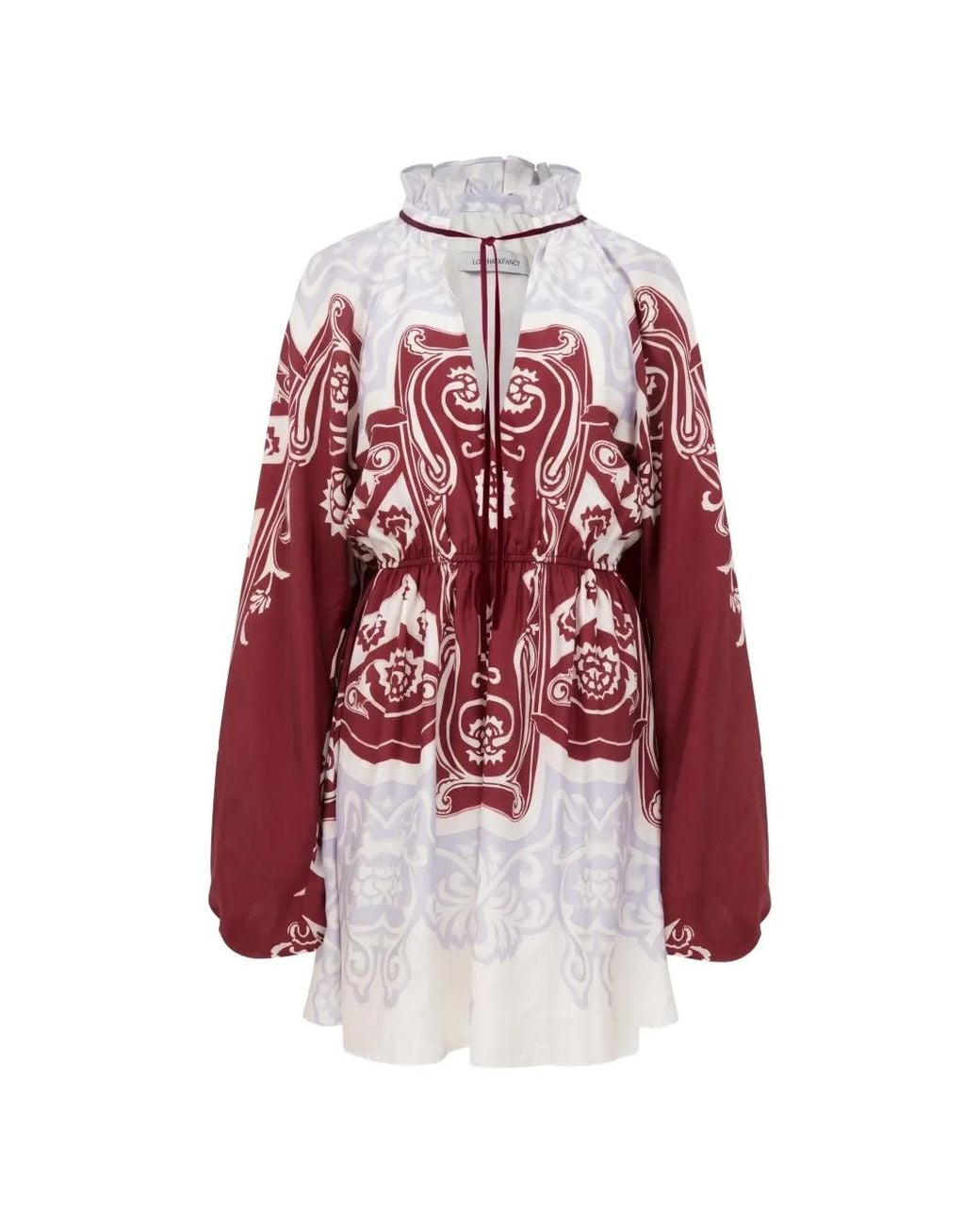 Lug Von Siga Red Robe Courte Selene À Col Volanté
