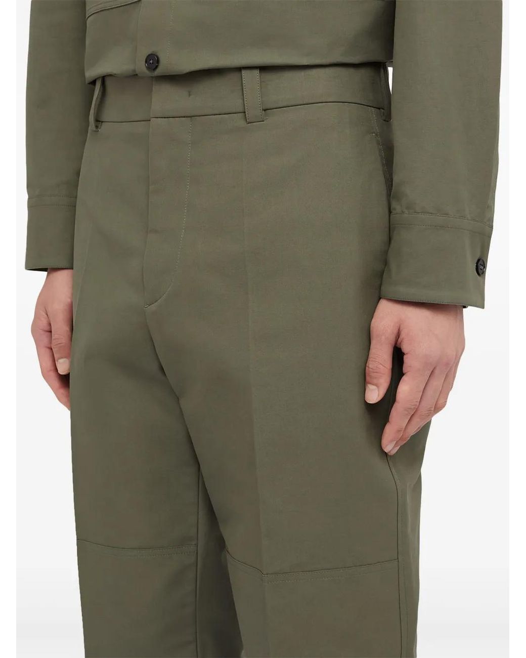 Jil Sander Green Straight-Leg Trousers for men