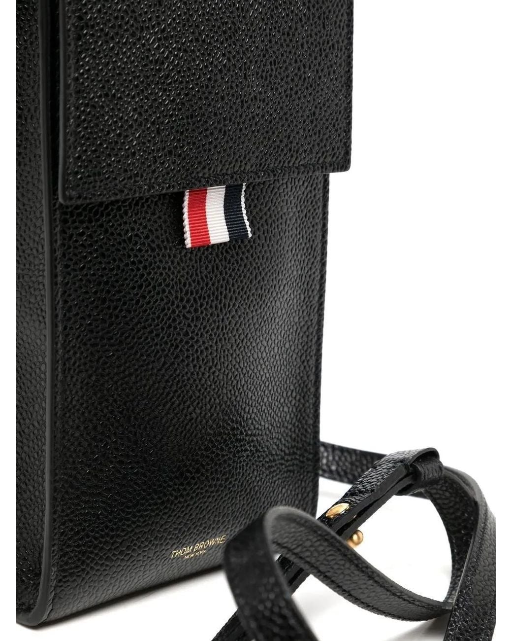 Thom Browne Black Strap Phone Holder for men