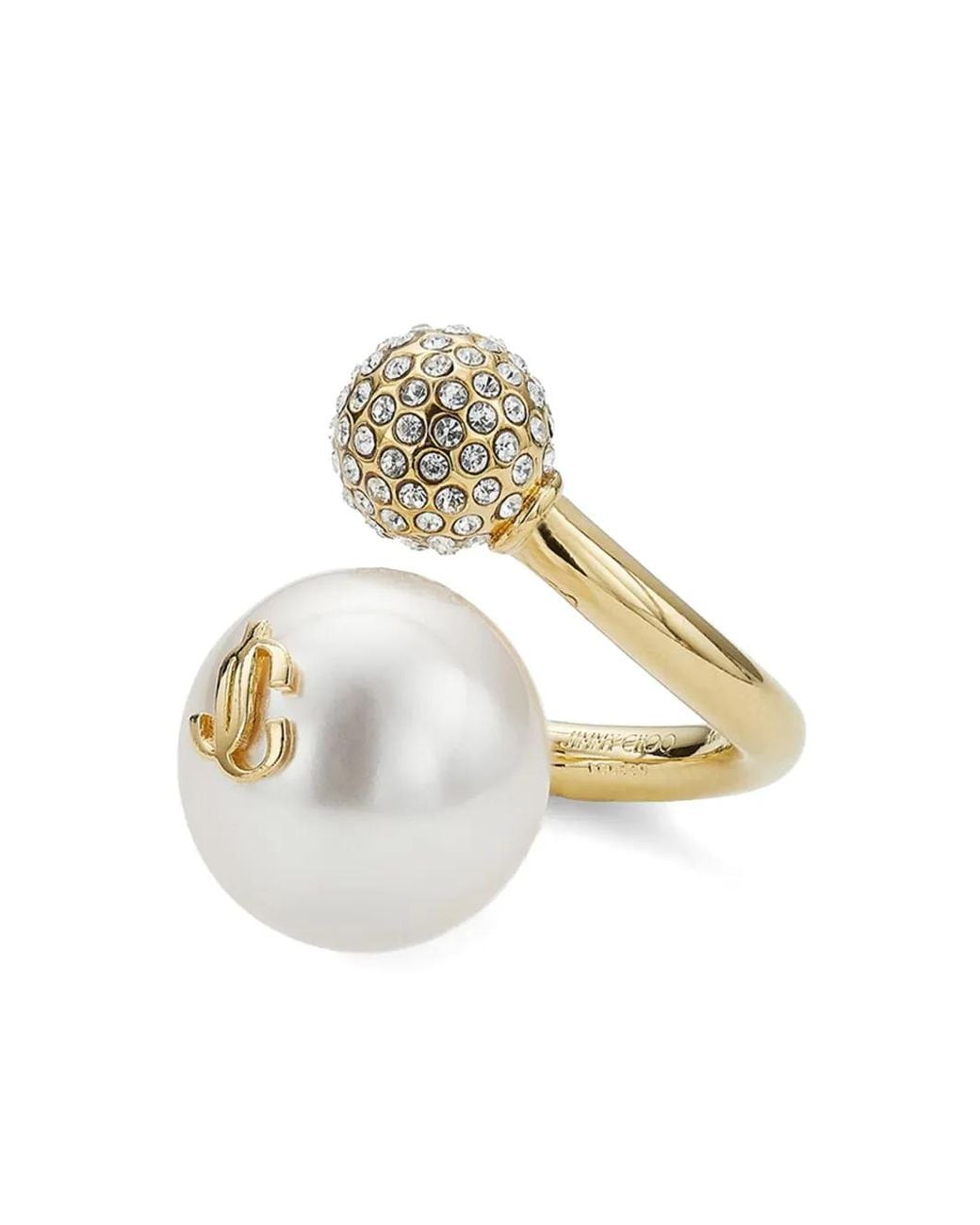 Jimmy Choo Metallic Auri Pearl-Embellished Ring