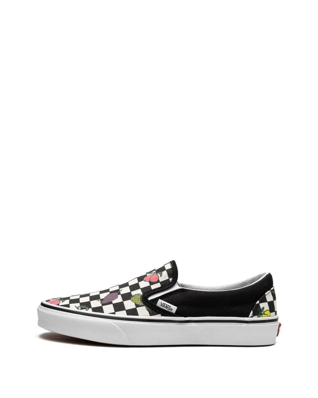 Vans Black Classic Slip On "Fruit Checkerboard" Sneakers