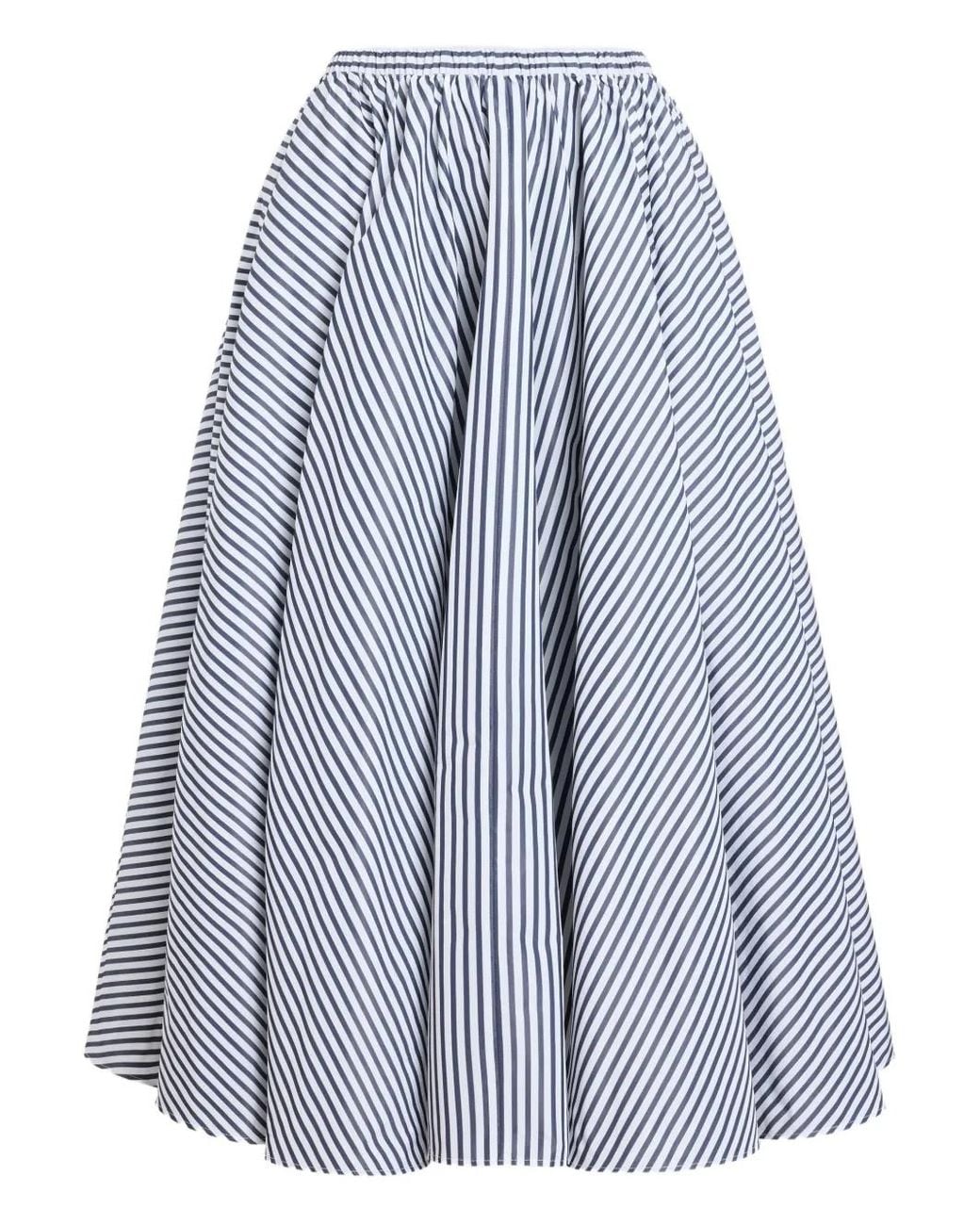 Patou Blue Elasticated Midi Skirt