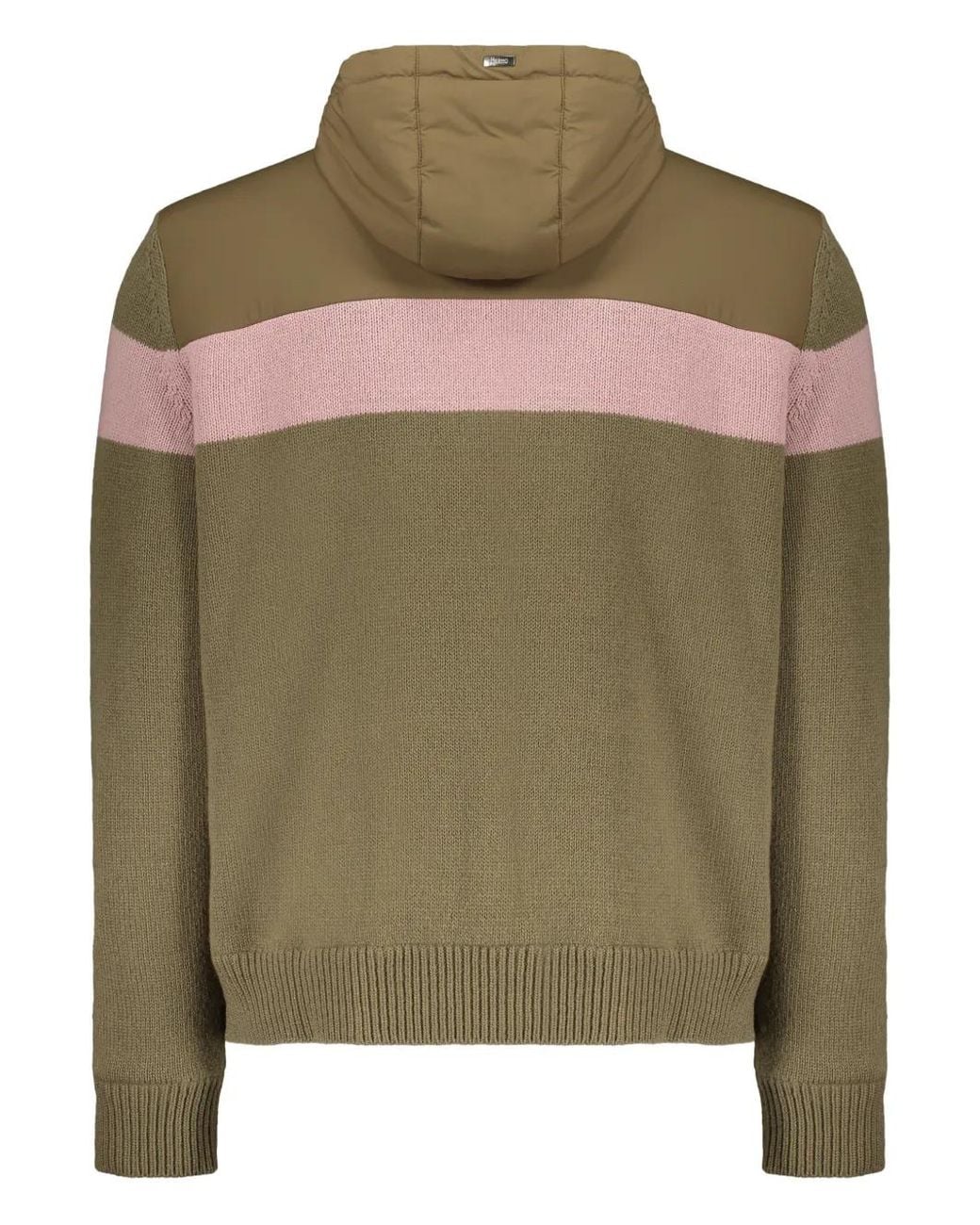 Herno Green Stripe Hoodie for men
