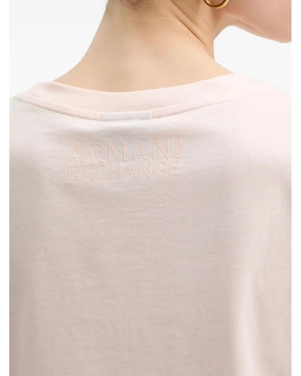 ARMANI EXCHANGE White Logo-Embroidered T-Shirt