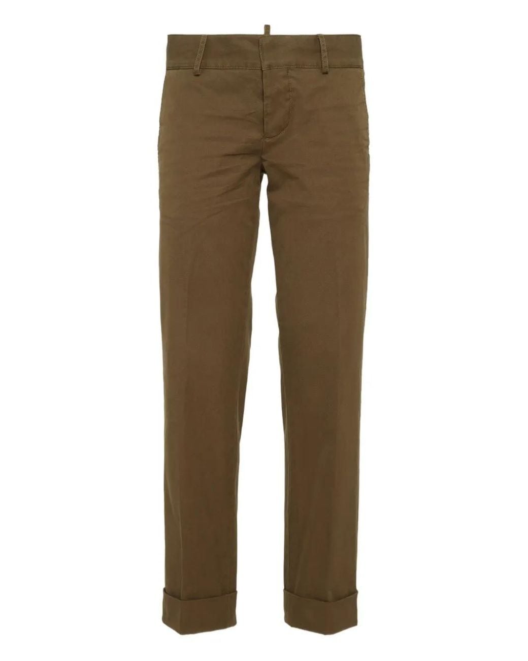 DSquared² Natural Logo-Plaque Trousers