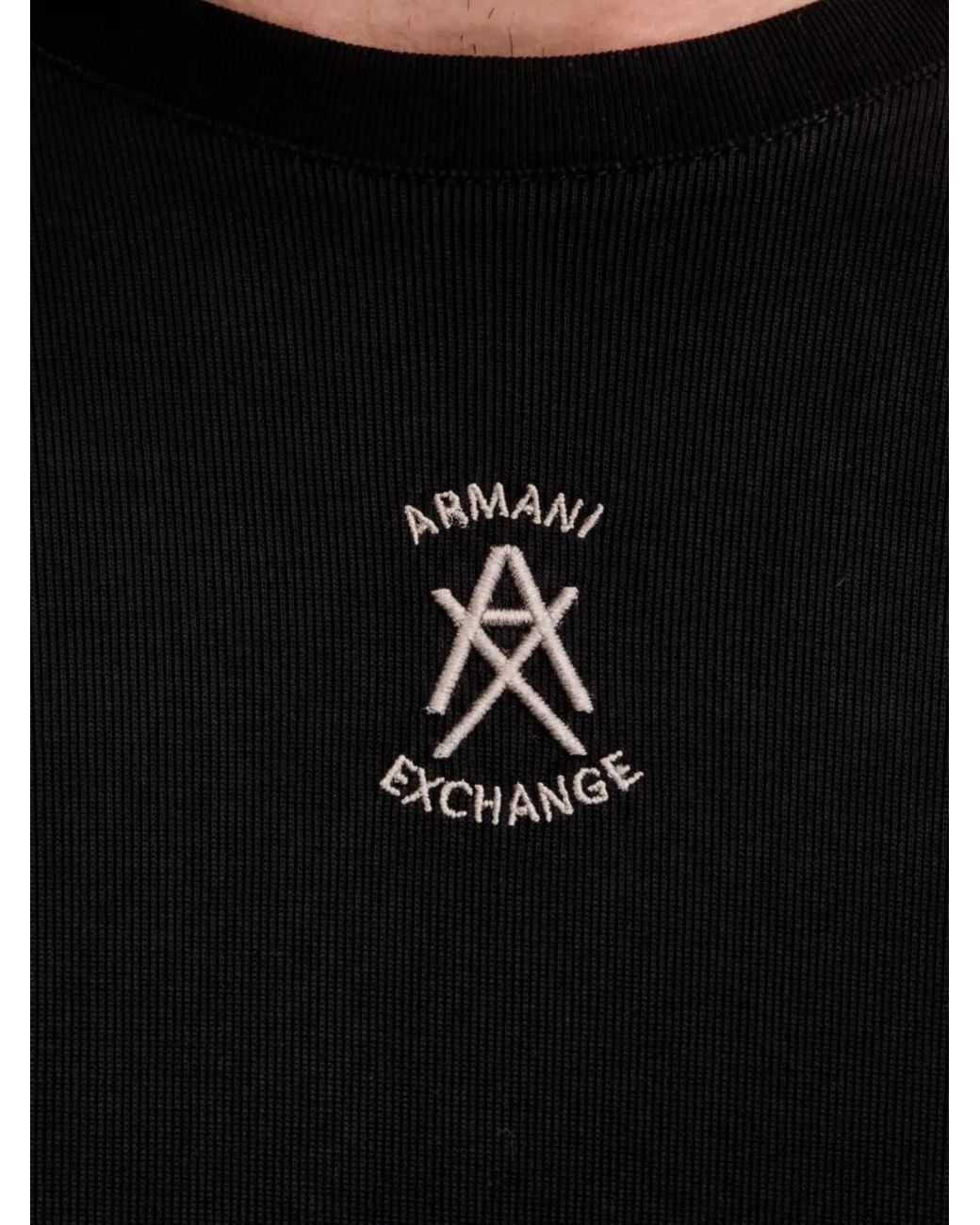 ARMANI EXCHANGE Black Crew-Neck T-Shirt for men