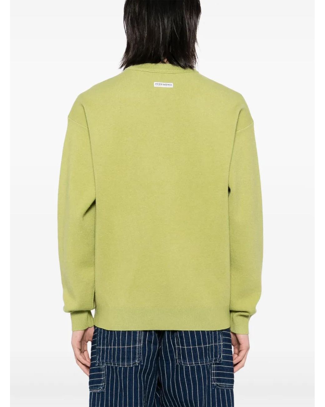 Aape By A Bathing Ape Green Moonface Logo Jumper for men