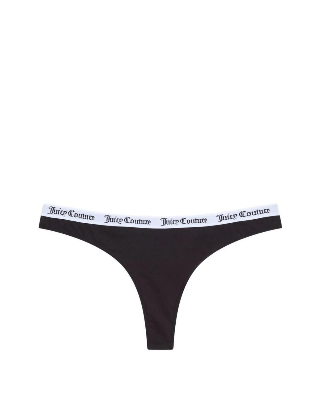 Juicy Couture Black Logo-Waistband Thongs (Set Of Three)