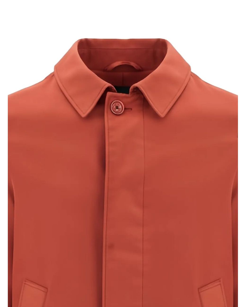 Herno Red Concealed-Front Coat for men