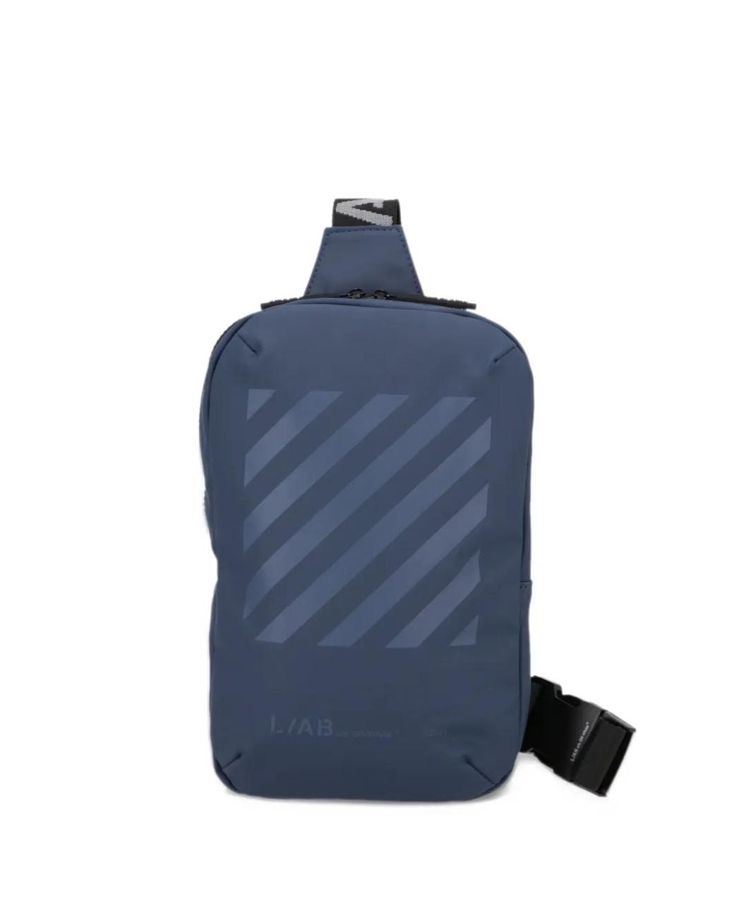 LuxeSupply Blue Diagonals Industrial Sling Backpack