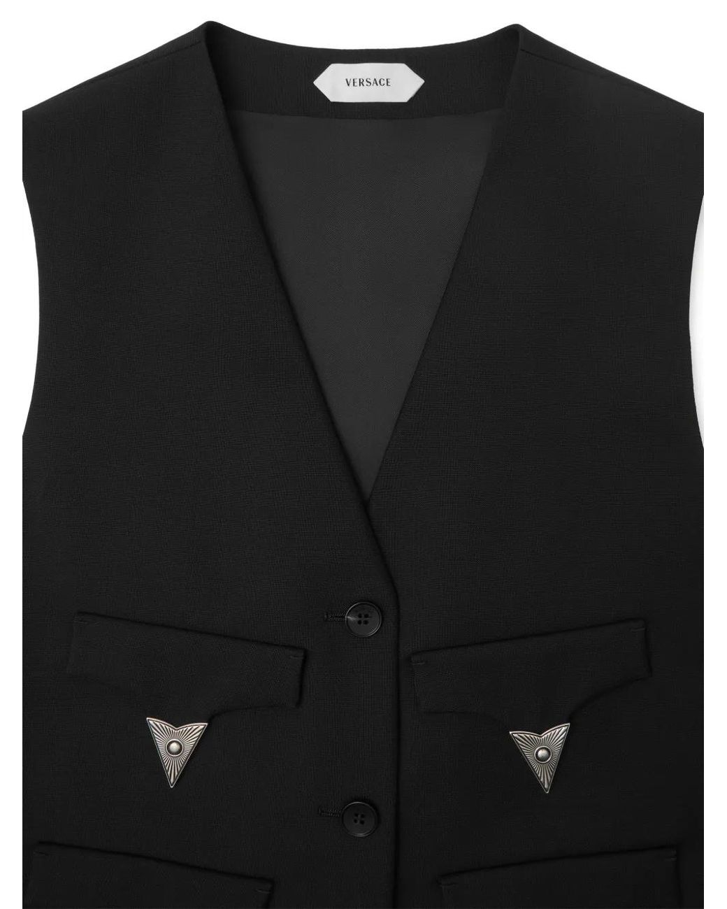 Versace Black Wool-Mohair Vest