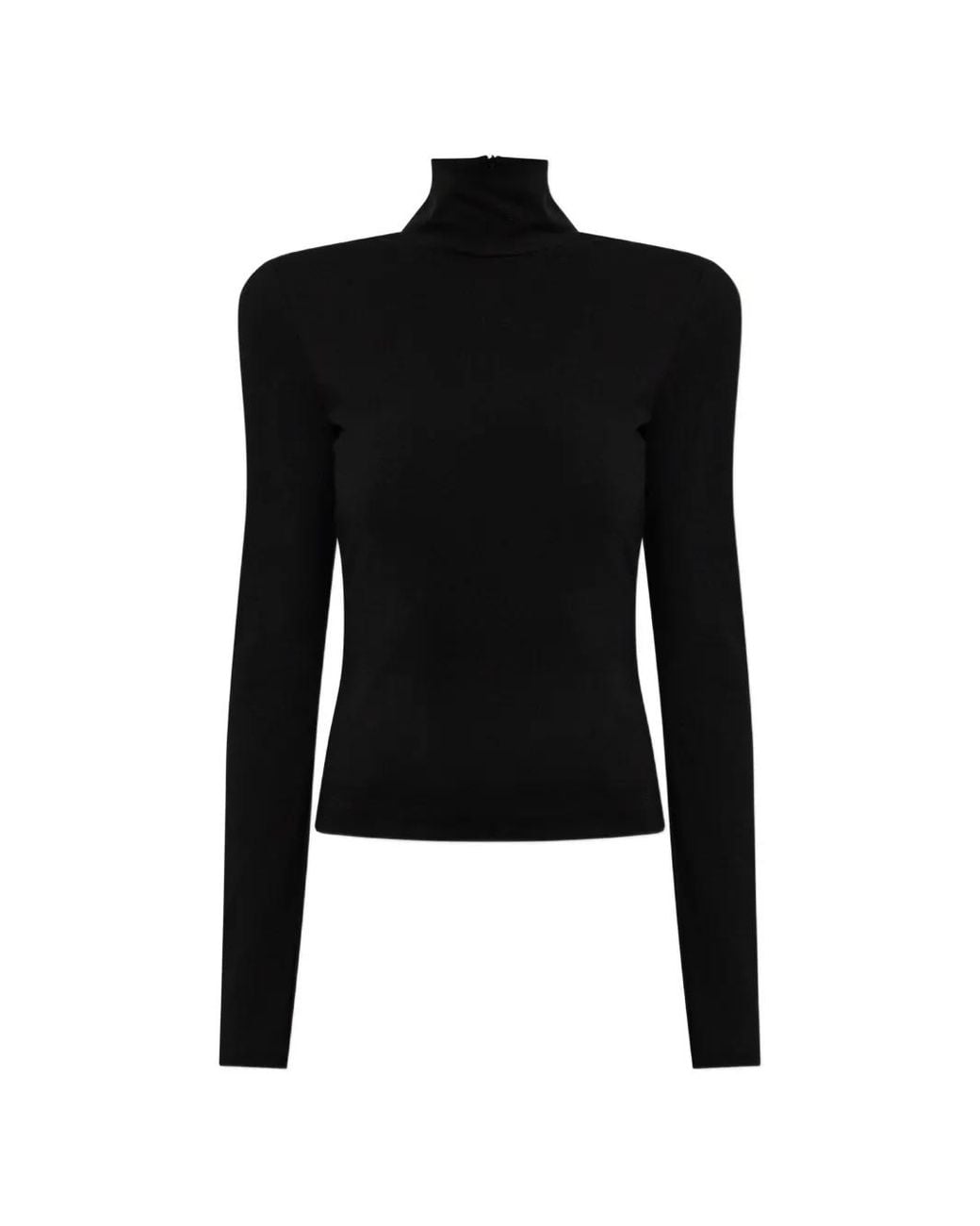 DSquared² Black Shoulder-Pad Turtleneck Top