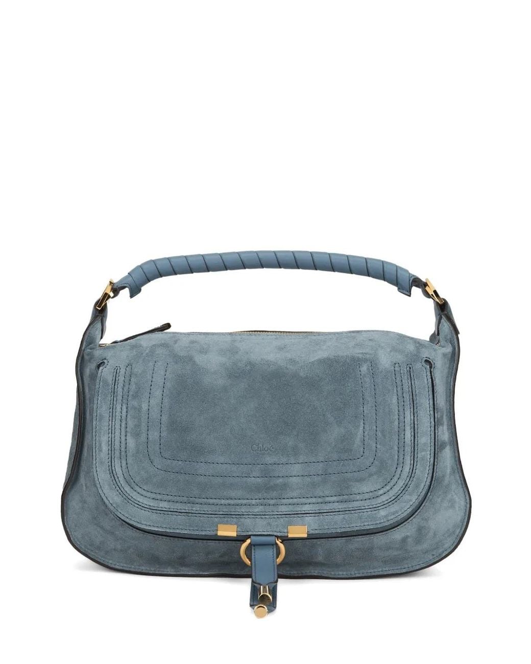 Chloé Blue Small Marcie Leather Shoulder Bag
