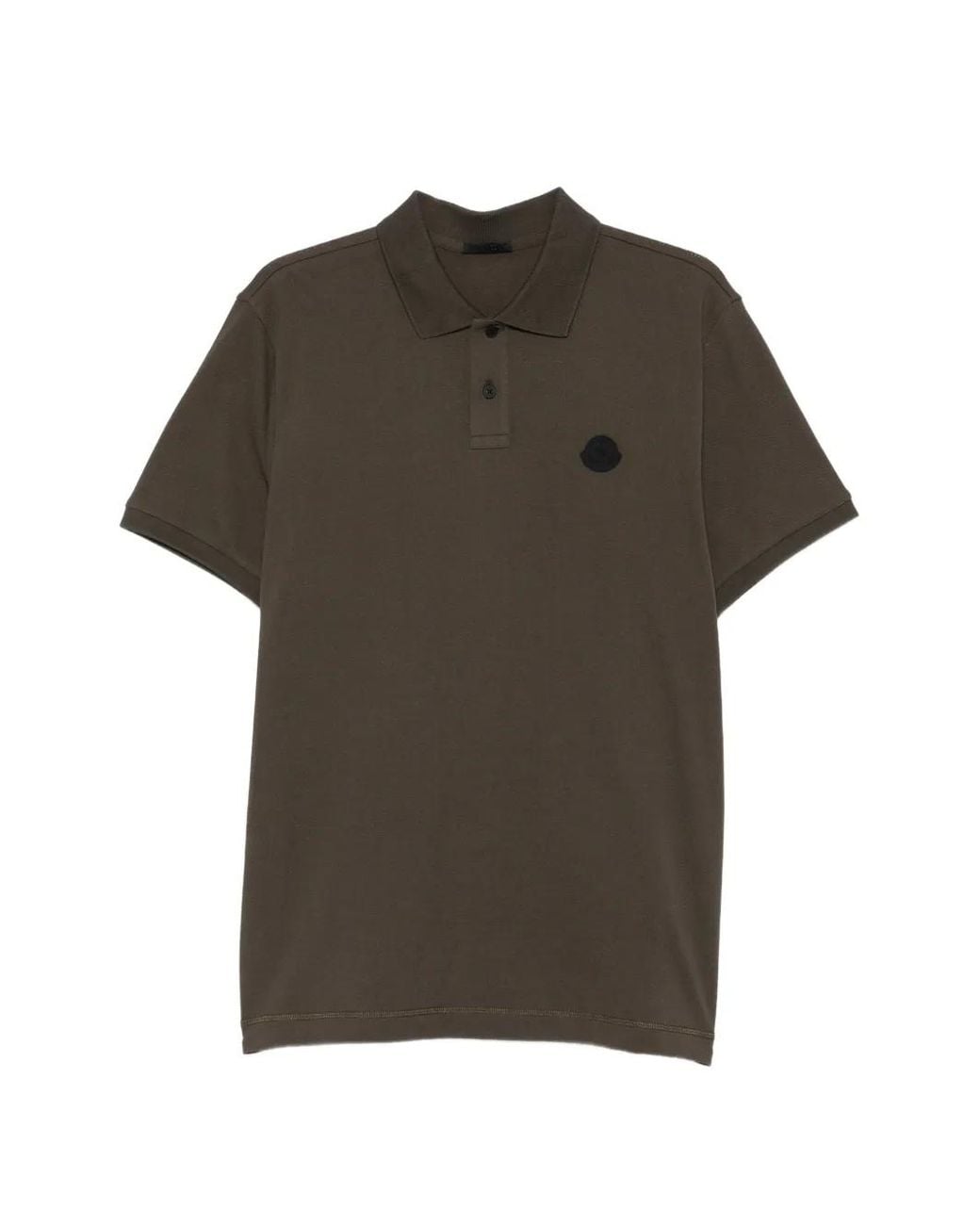 Moncler Green Logo Cotton Piqué Polo Shirt for men