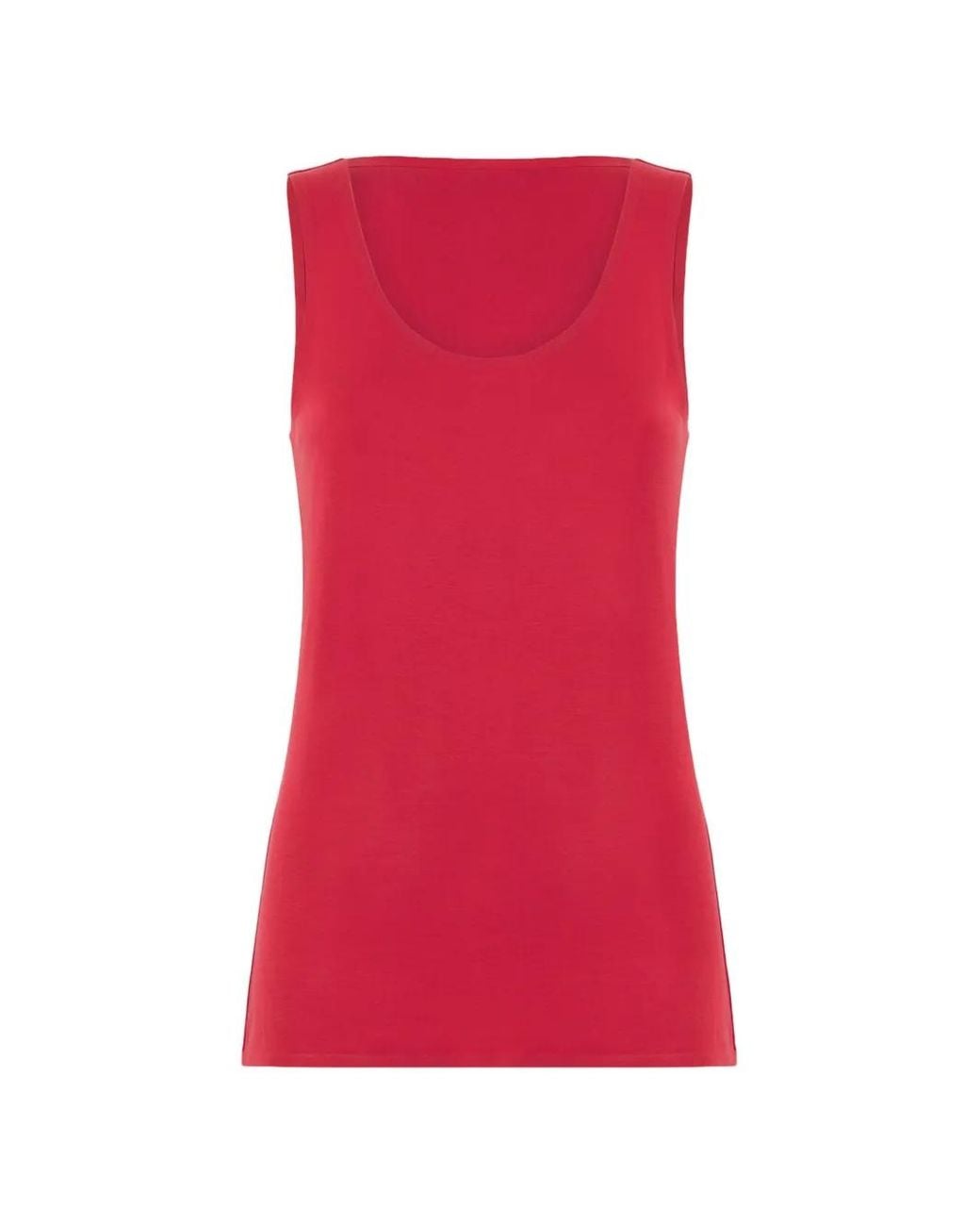 Wolford Red Jersey Sleeveless Top