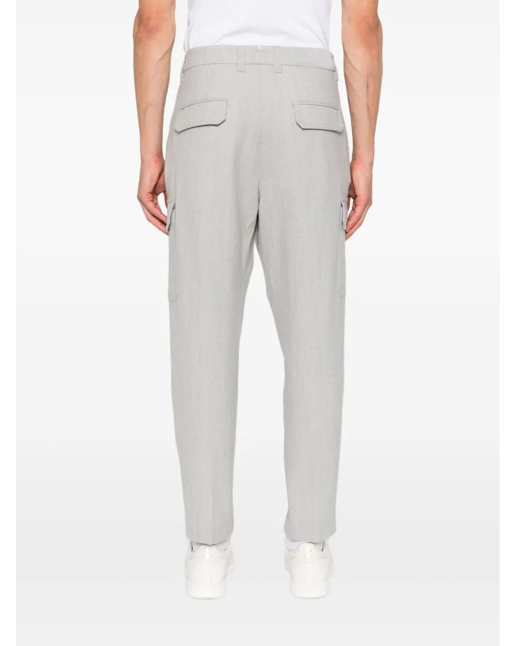 Eleventy White Cargo-Pockets Trousers for men