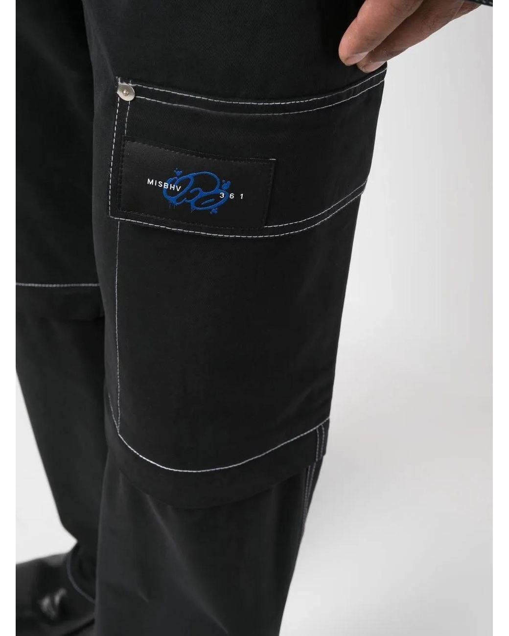 M I S B H V Black X Ufo361 Straight-Leg Cargo Trousers for men