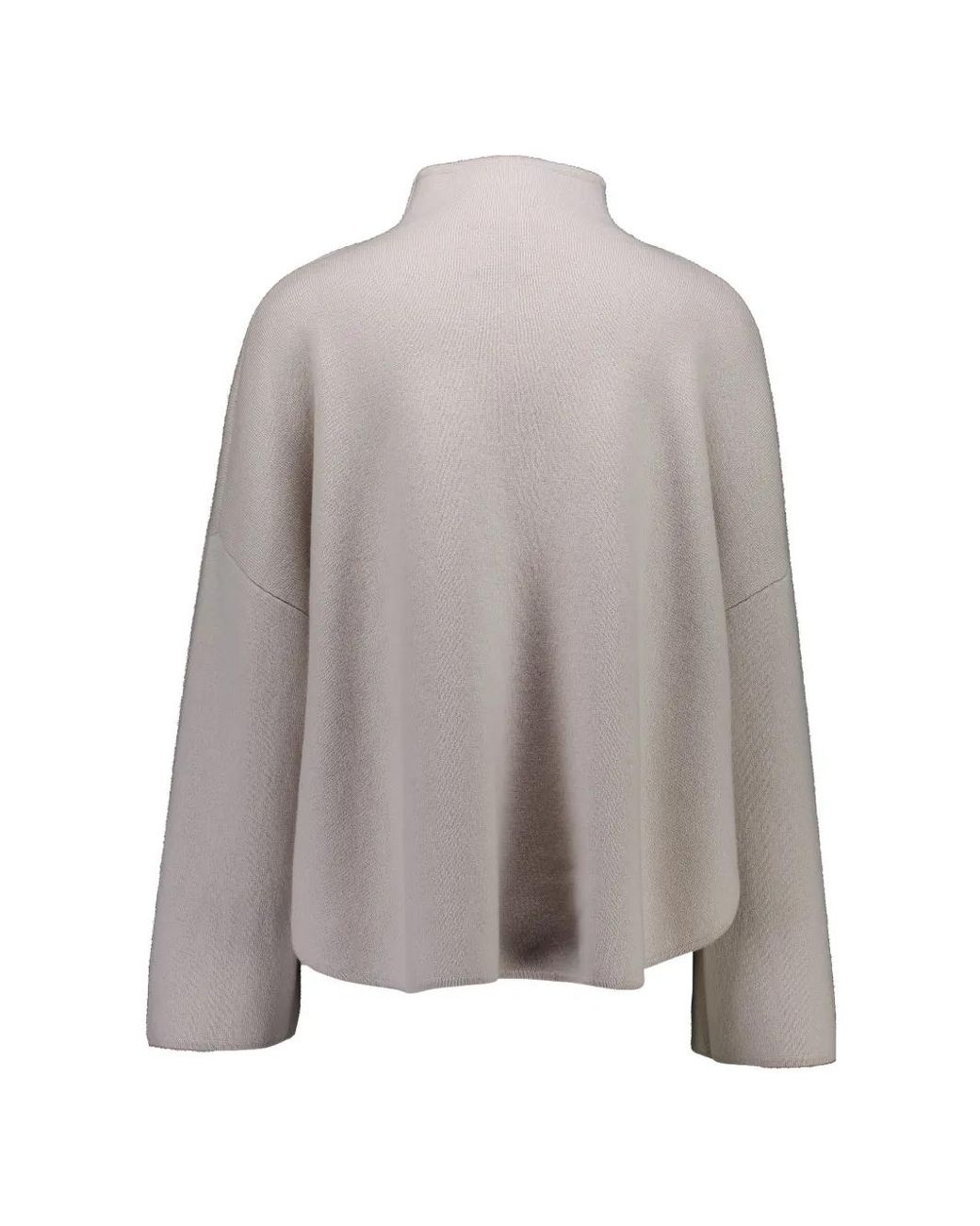 Allude Gray Mock-Neck Dropped-Shoulder Sweater