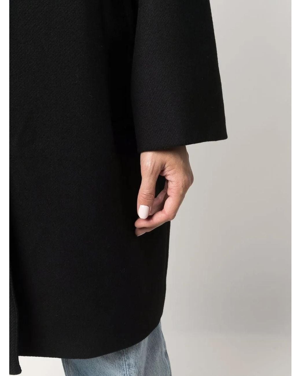 Palm Angels Black Wool-blend Single-breasted Coat