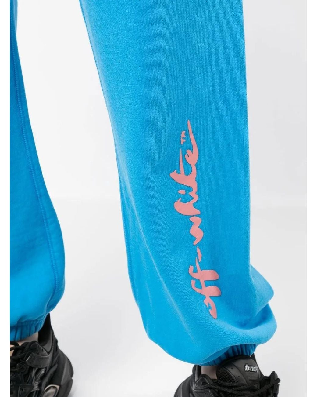Off-White c/o Virgil Abloh Blue Painter Logo-Print Track Pants