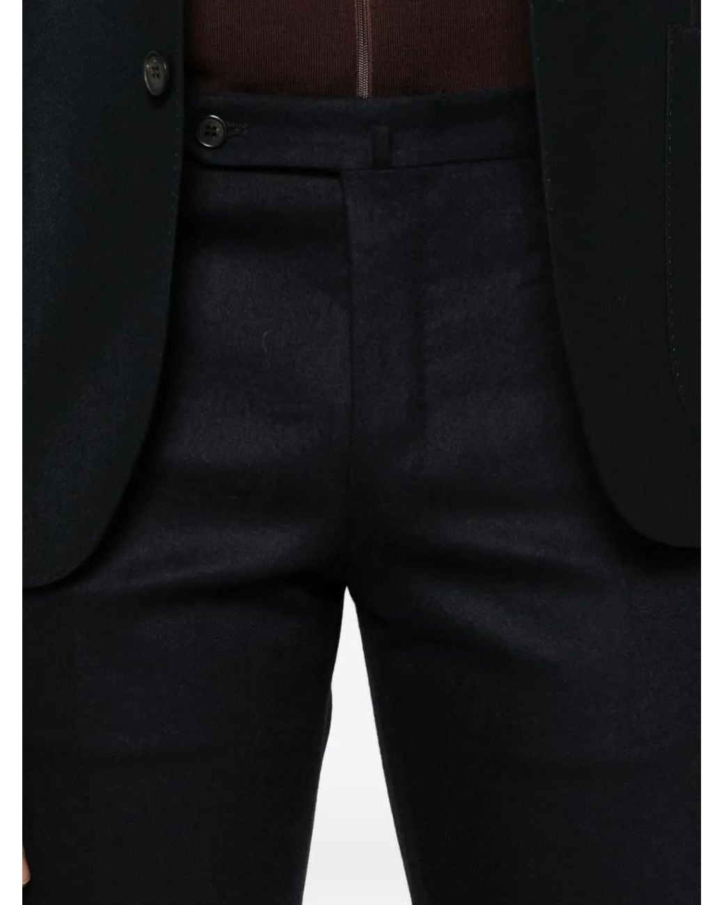 Incotex Blue Pressed-Crease Trousers for men