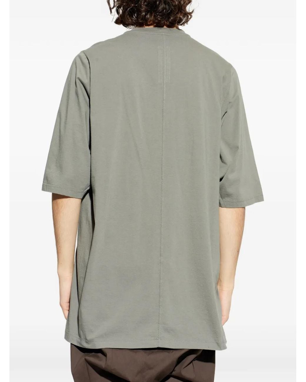 Rick Owens Gray Shoulder Seams T-Shirt for men
