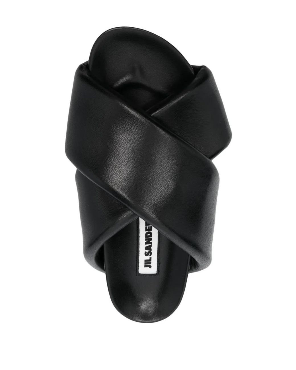 Jil Sander Black Lamb Leather Sandals With Criss-Cross Straps
