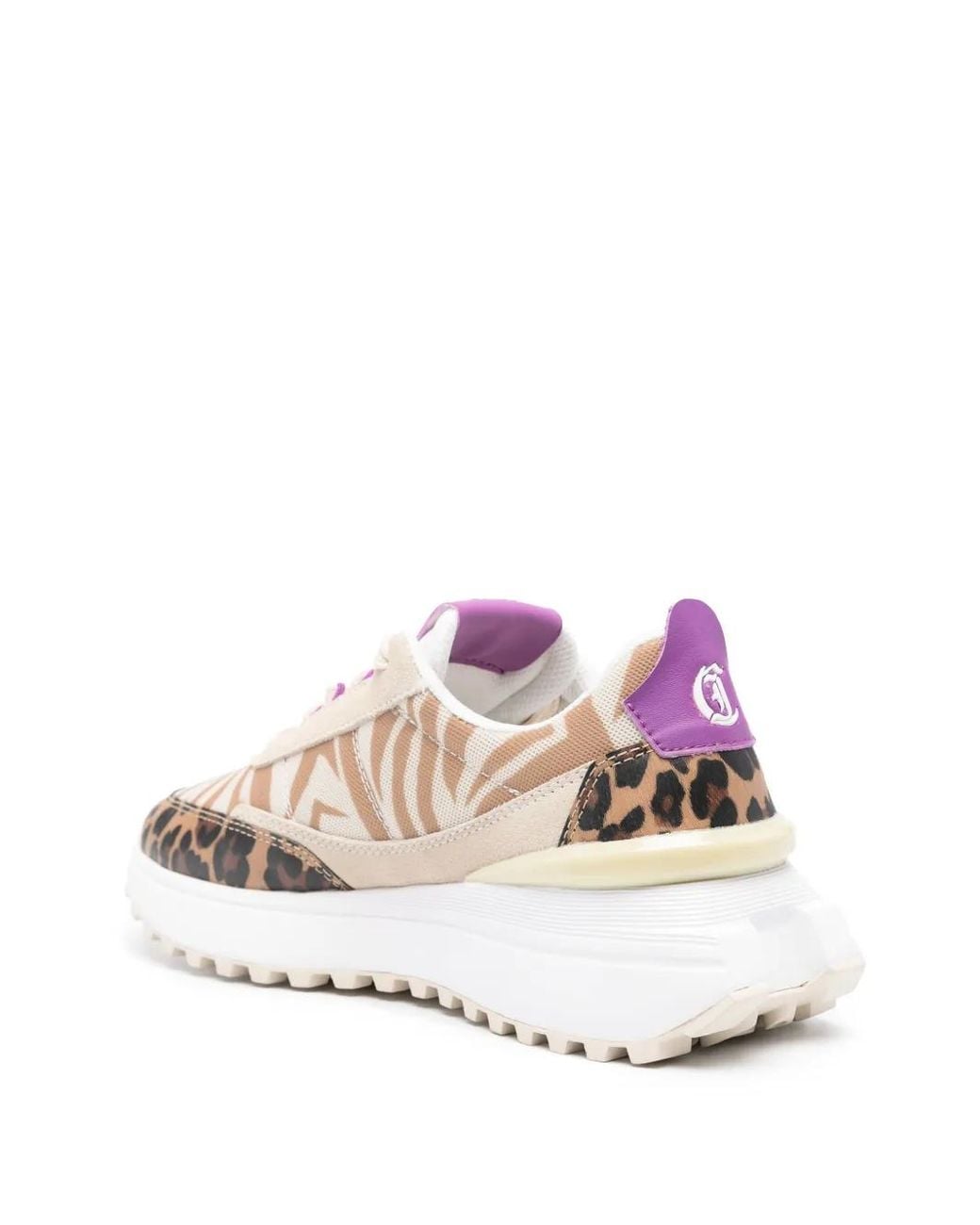 Just Cavalli Pink Logo-Patch Low-Top Sneakers