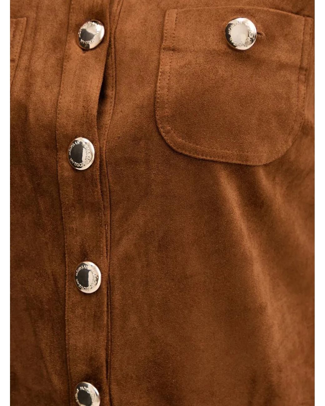 Morgan Brown Button-Up Short-Sleeve Mini Dress
