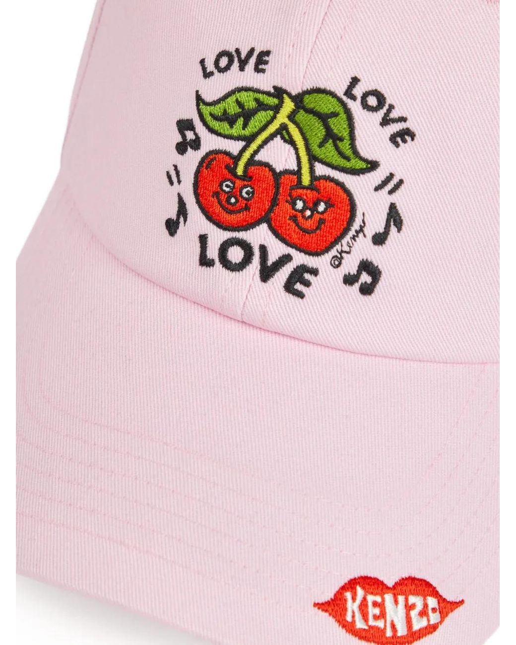 KENZO Pink Loves Embroidered 6-Panel Cap for men