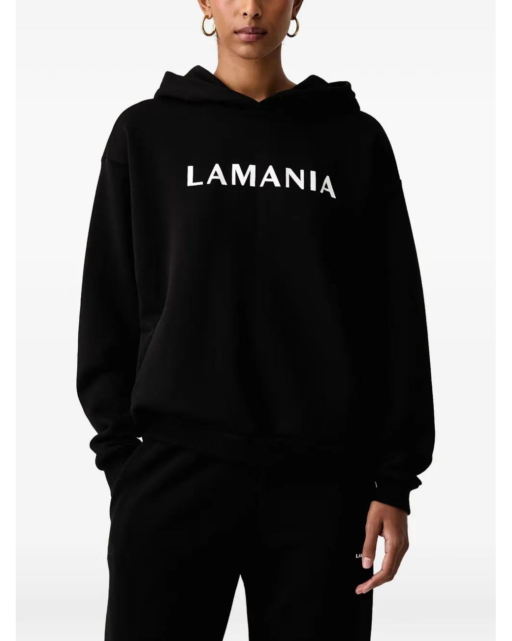 La Mania Black Every Logo-Print Hoodie