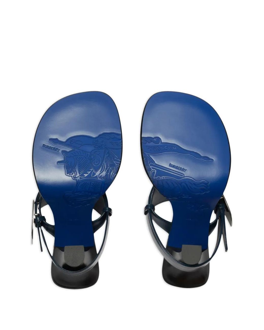 Burberry Black Leather Bay Sandals