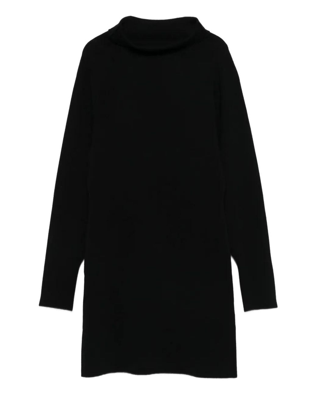 P.A.R.O.S.H. Black High-Neck Long-Sleeve Dress