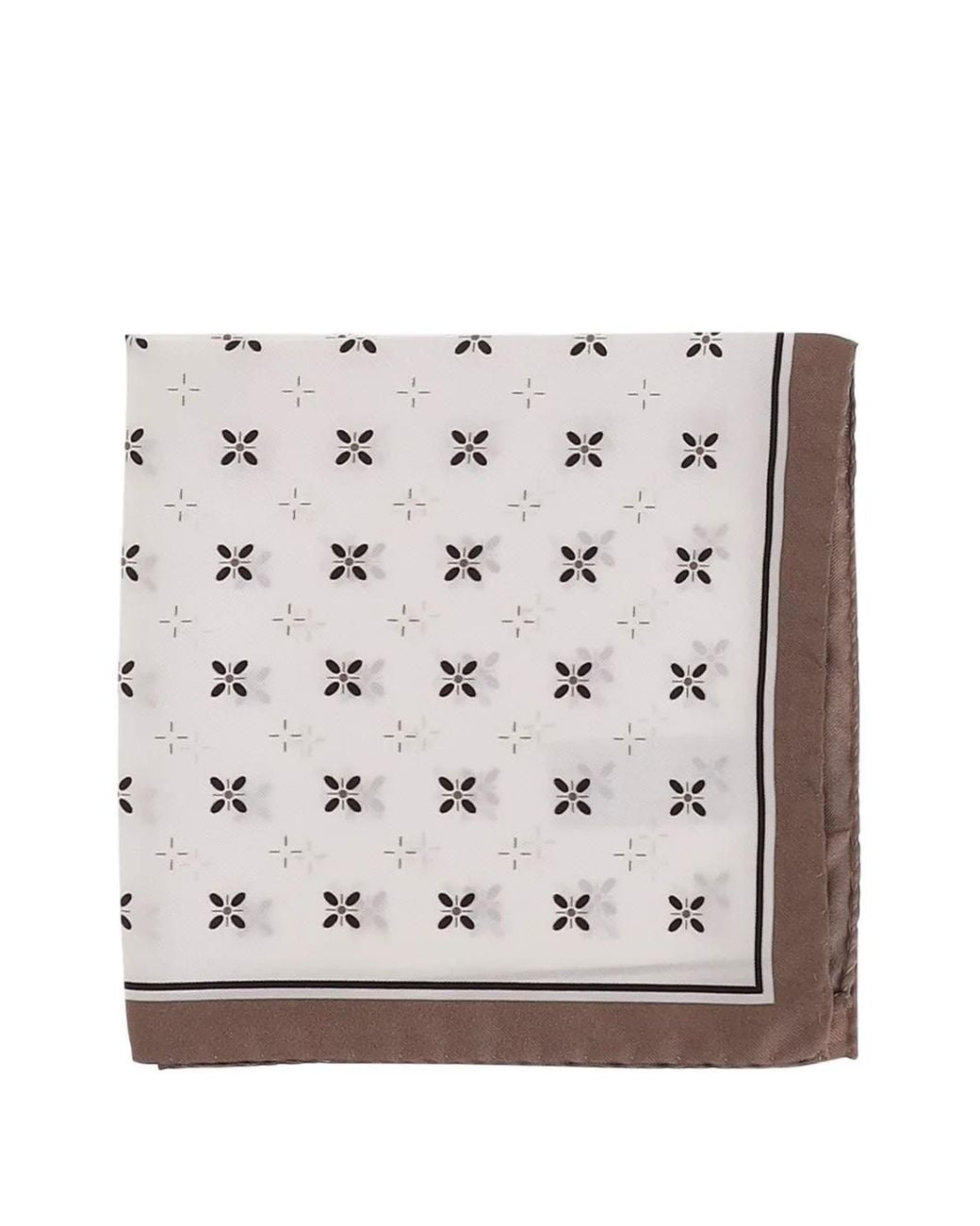 Boss White One Silk Pocket-Square With Printed-Pattern for men