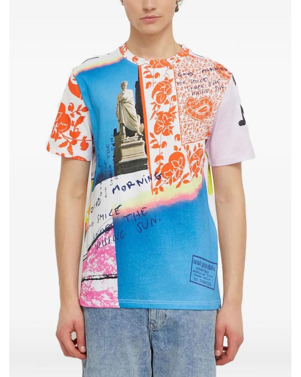 Desigual Blue Collage T-Shirt for men