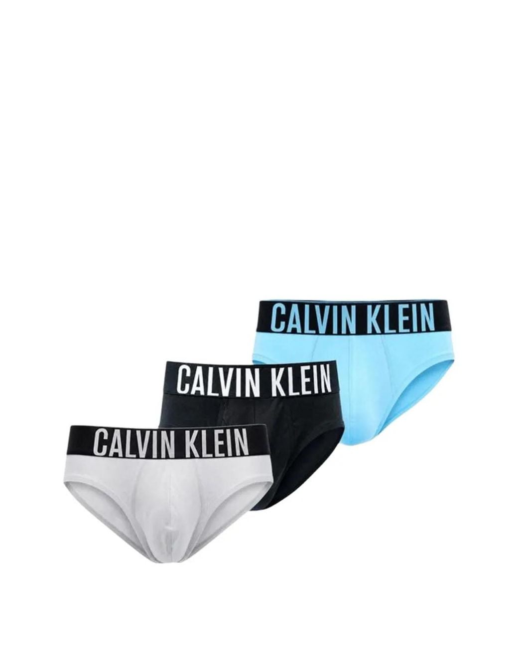 Calvin Klein Blue Logo-Waistband Cotton Briefs (Set Of Three) for men