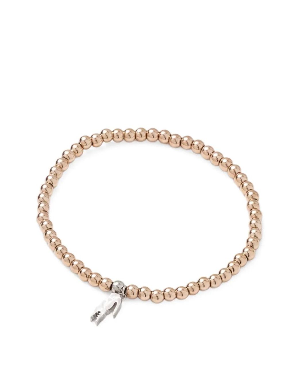Lacoste Metallic Beaded Charm Bracelet