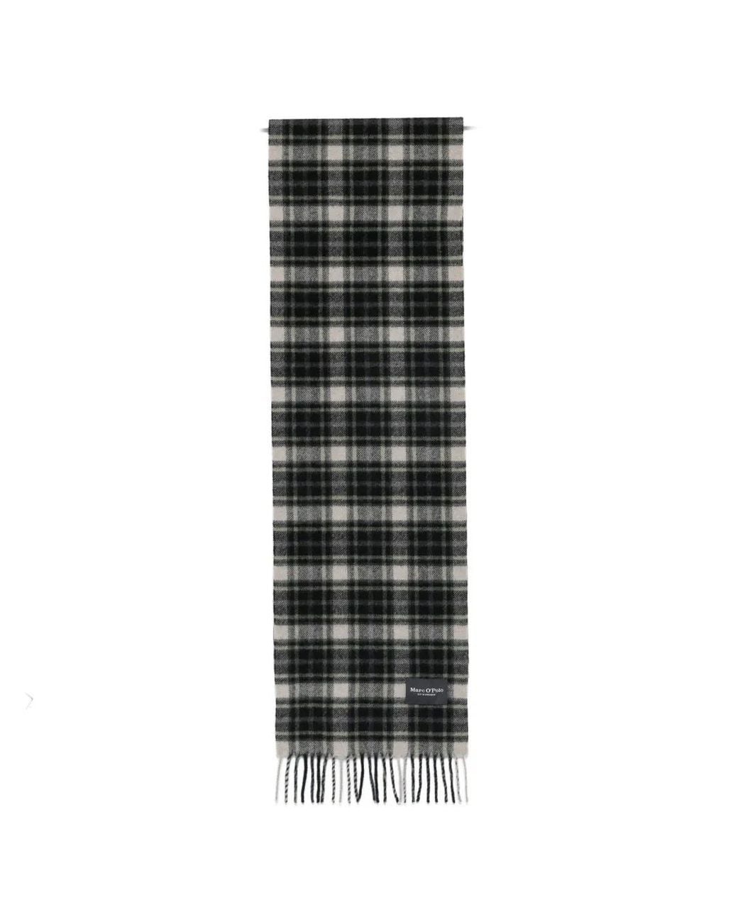 Marc O' Polo Check-Pattern Fringed-Edge Scarf in Black for Men | Lyst