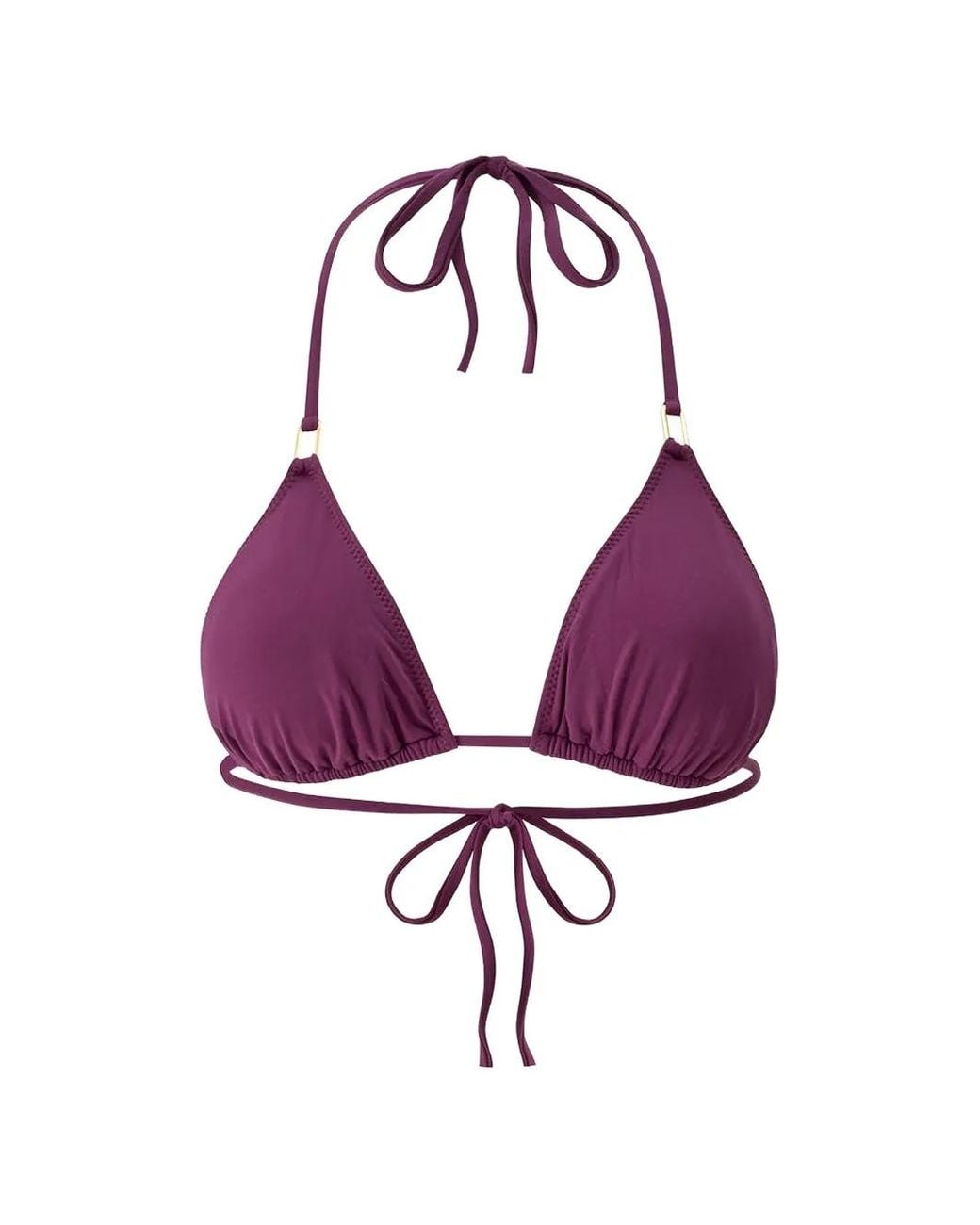 Melissa Odabash Purple Ring-Detail Triangle Bikini Top