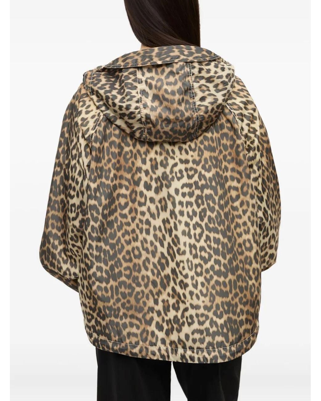 Ganni Natural Giacca Con Stampa Leopardata