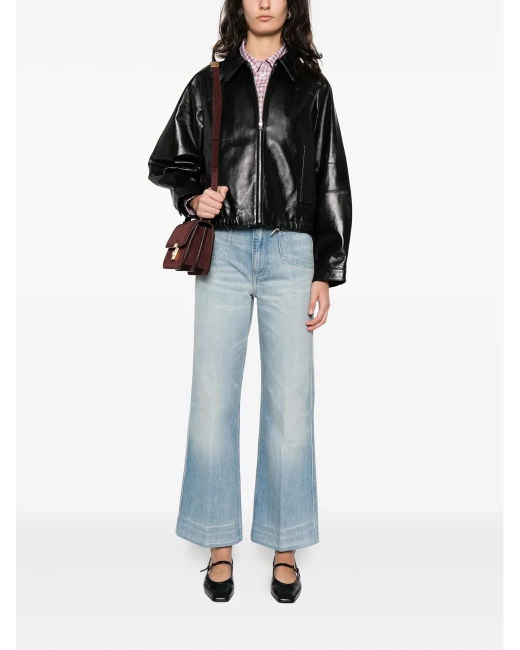 Sandro Black Zip Leather Jacket