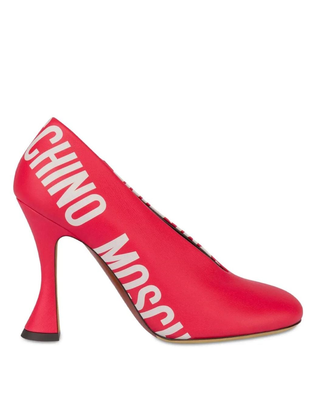 Moschino Pink Logo-Print Pumps