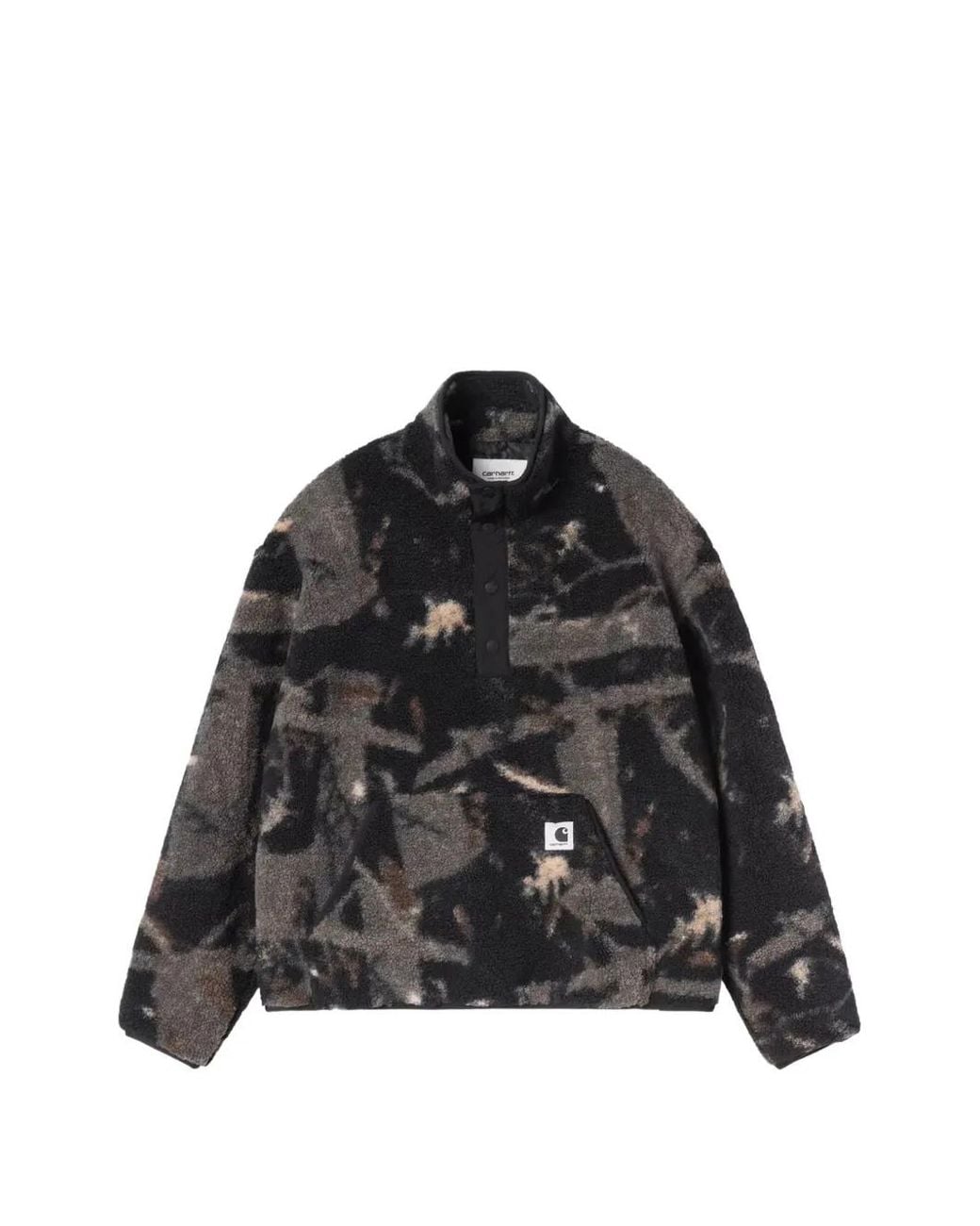 Carhartt Black Elliot Fleece-Texture Graphic-Print Sweatshirt