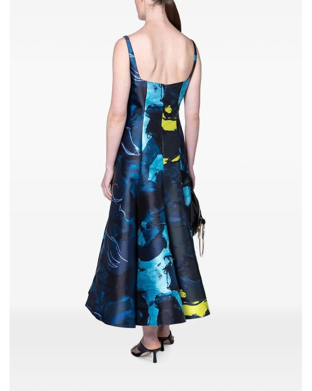 Roksanda Blue Robe Mi-Longue Sans Manches À Imprimé Abstrait Zelia