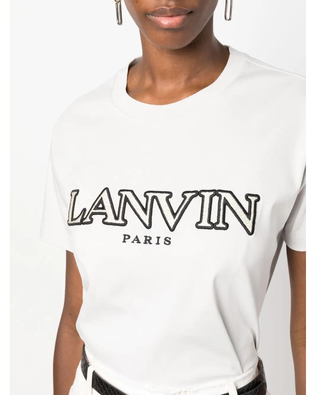 Lanvin White Curb Regular Fit Tee-Shirt