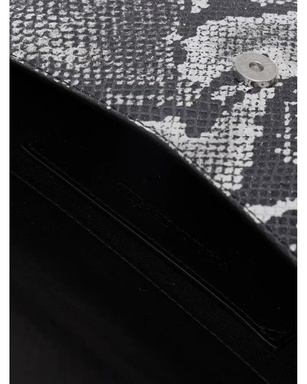 Karl Lagerfeld Metallic Snake-Effect Logo-Plaque Cross Body Bag