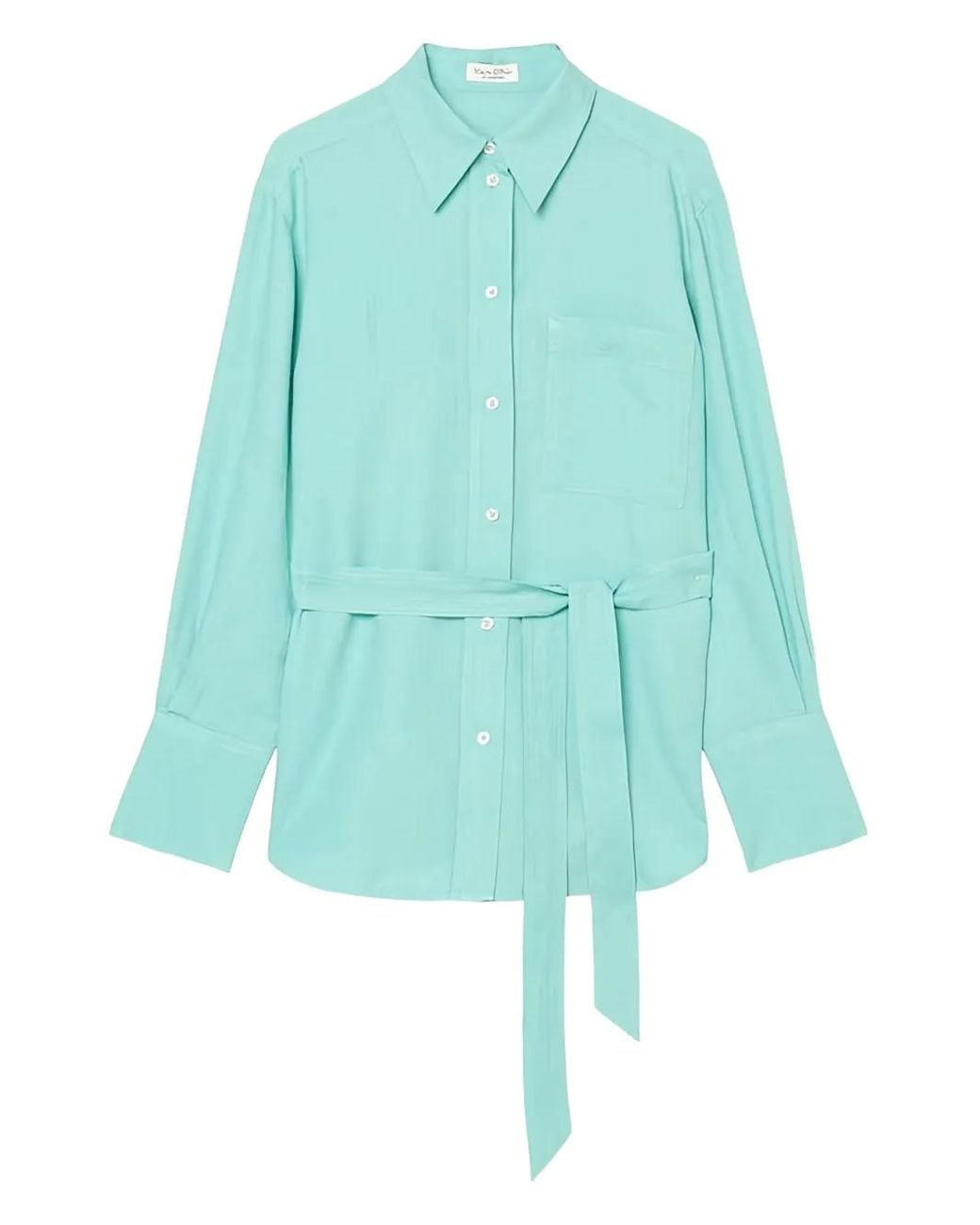 Marc O' Polo Blue Belted Button-Up Shirt