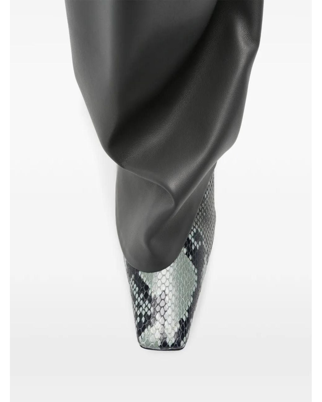 The Attico White Robin Snakeskin-Effect Boots