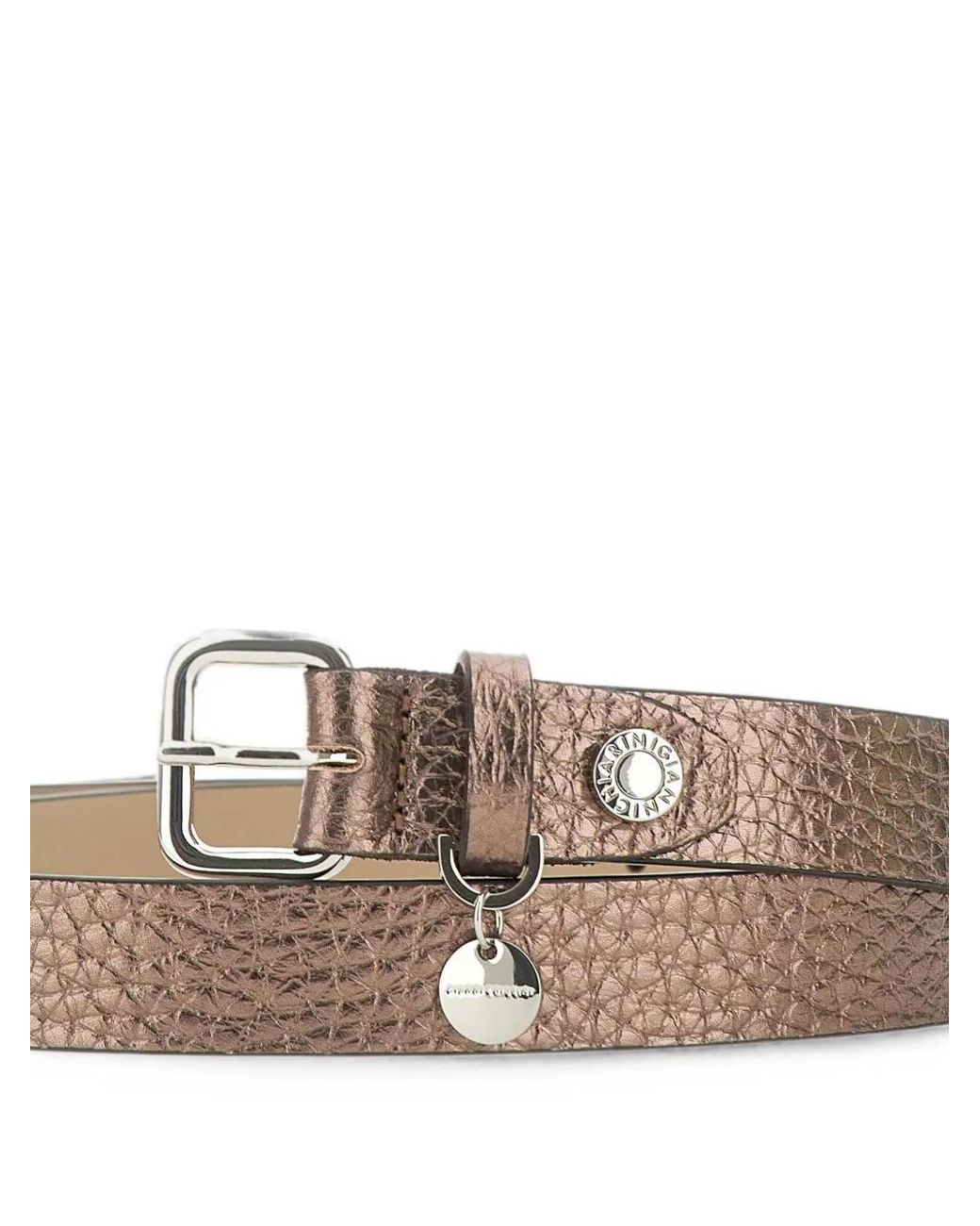 Gianni Chiarini White Ceinture En Cuir À Fini Grainé